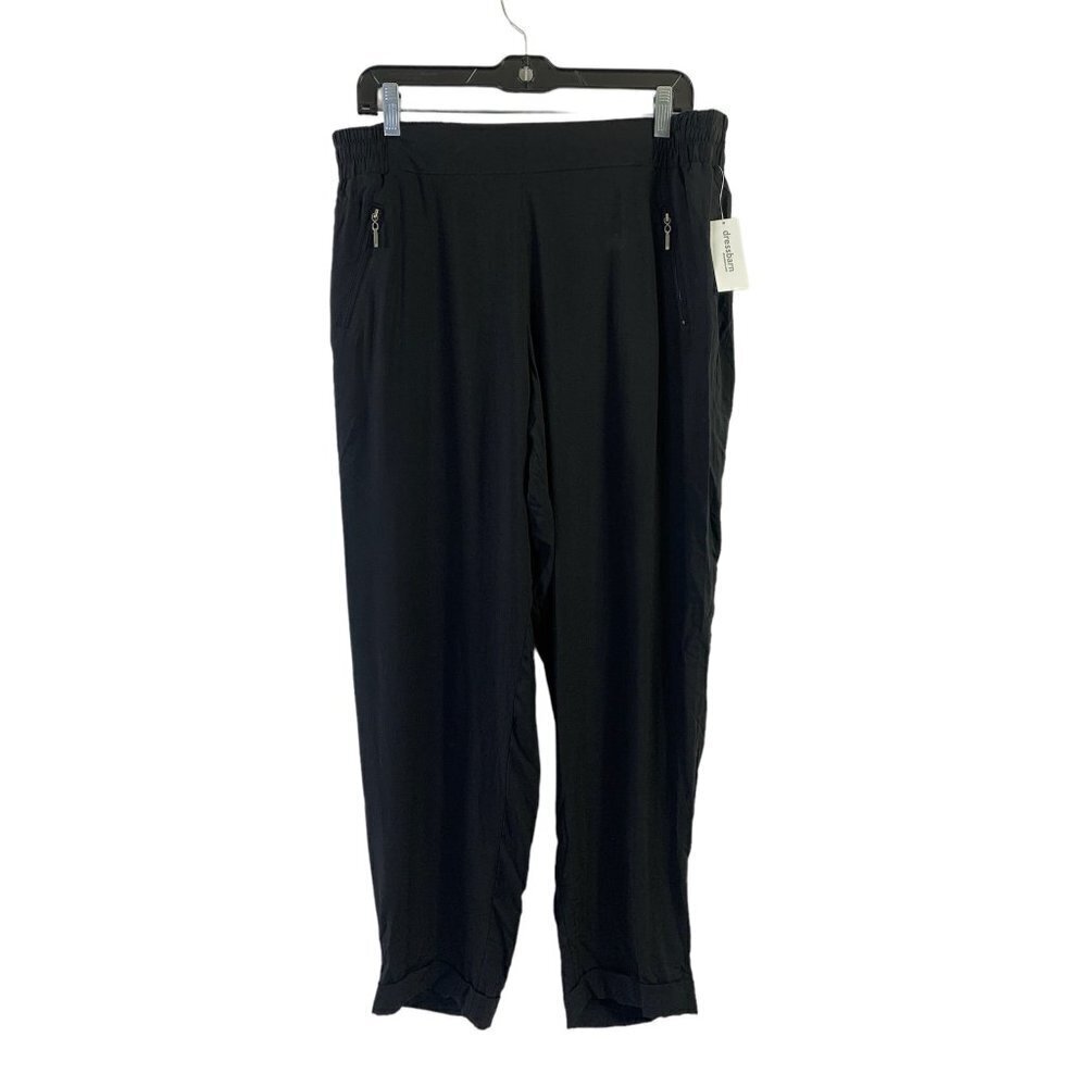 Roz & Ali Women's Loose Black Pants